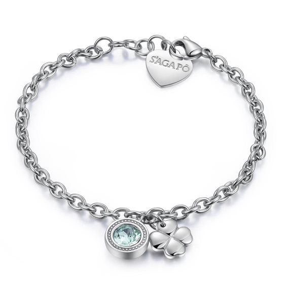 Bracciale Sagapo Donna Lucky Light in Acciaio Cristallo SKT12 - SKT12